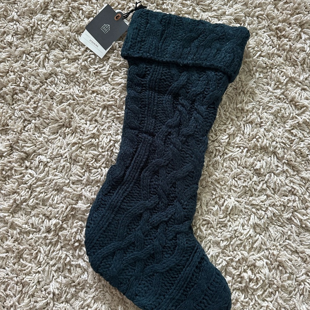 Hearth & Hand Dark BlueGreen Knit Holiday Stocking